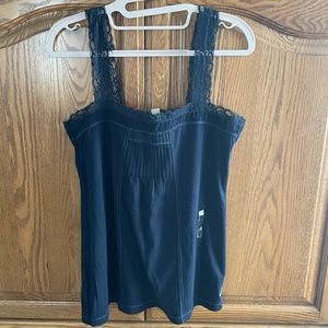 Hollister Bettys Lace Trim Tank in Navy Size Large